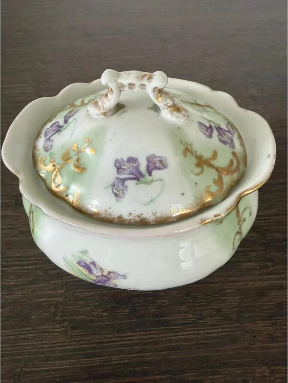 Limoges France Porcelain Lidded Sugar Bowl